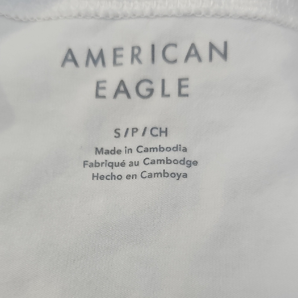 American Eagle Outfitters Off-White Tie-Back Tee, Size S - Picture 3 of 5